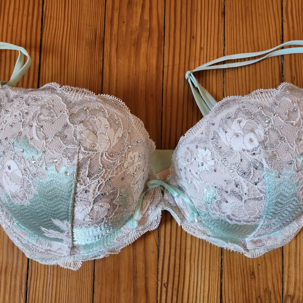 Mint blue push up bra